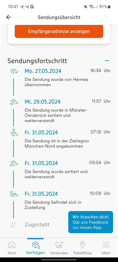 hermes paket mehrmals in zustellung|Hermes bote sendung zustellung.